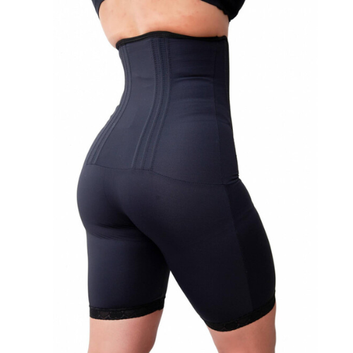 Shorts Modelador Cintura Alta 12 Barbatanas Alta Compressão