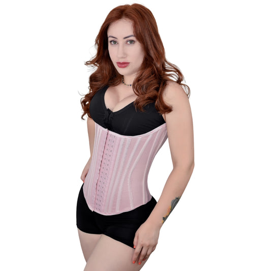 Cinta Modeladora Alta Compressão Tecido Cetinete Duplo 18 Barbatanas