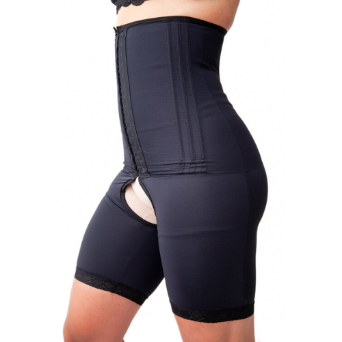 Shorts Modelador Cintura Alta 12 Barbatanas Alta Compressão